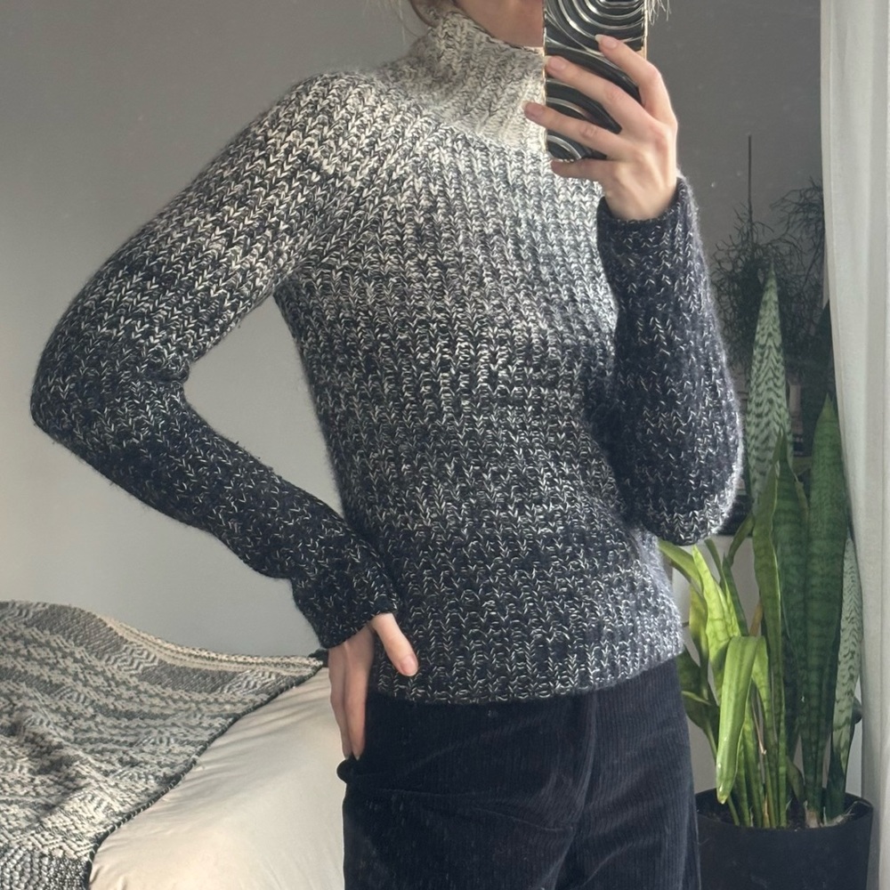 Ann Taylor Merino Wool Angora Ombré Turtleneck Sweater
